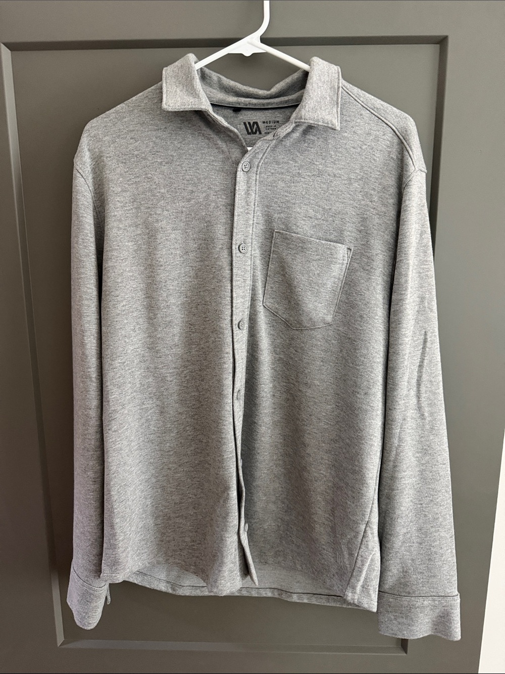 VRST Men's Grey Button-Up Shirt Jacket